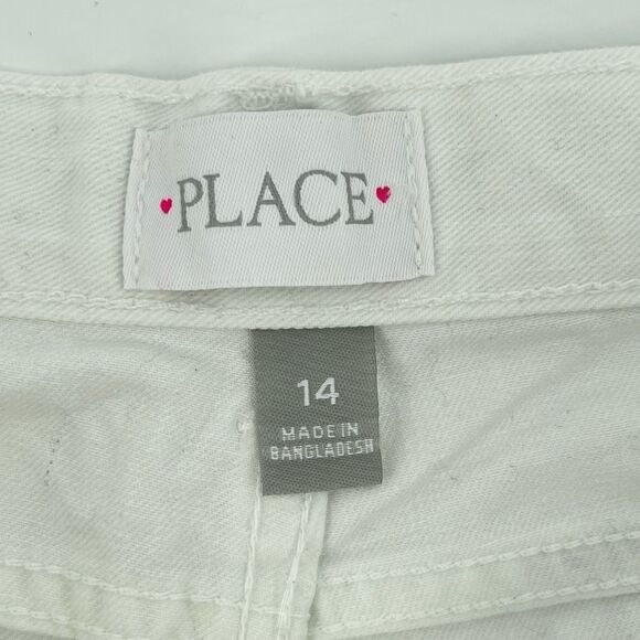The Childrenâs Place Girlâs White Rolled Cuff Denim ShortsâSize 14 - Picture 6 of 12